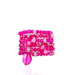 Malia Glass Bracelet Stack - Hot Pink - Sassy Jones