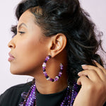 Malia Glass Hoops - Purple - Sassy Jones