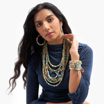 Malia Glass Stretch Bracelet Stack - Sienna Sage - Sassy Jones