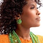 Malia Glass Studs - Key Lime Pie - Sassy Jones green studs, glass bead studs, glass bead earrings, iridescent earrings