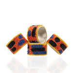 Mzuri Beaded Placemat and Napkin Ring Set of 4 - Maasai Sherrie - Sassy Jones