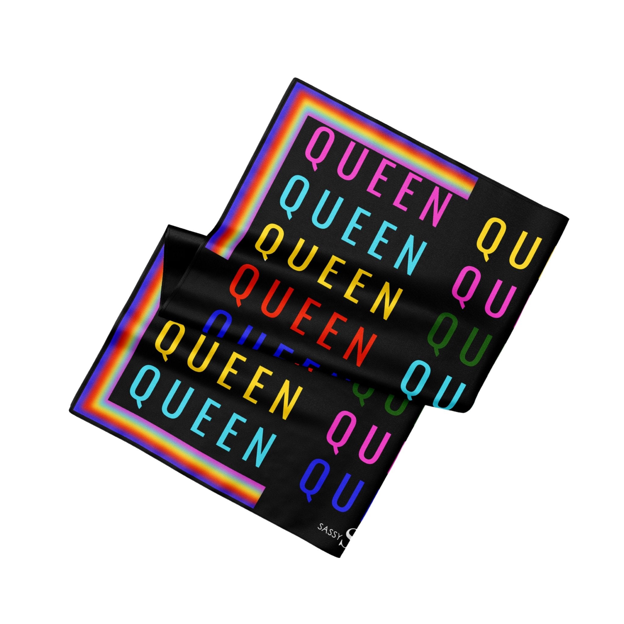 Queen Silk Blend Oversized Scarf - Black/Multi - Sassy Jones