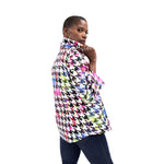 The Audrey Button-Up Shirt - Paintball Houndstooth - Sassy Jones