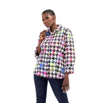 The Audrey Button-Up Shirt - Paintball Houndstooth - Sassy Jones