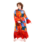 The Prahna Patchwork Shirt Dress- Orange Tribal Gem - Sassy Jones