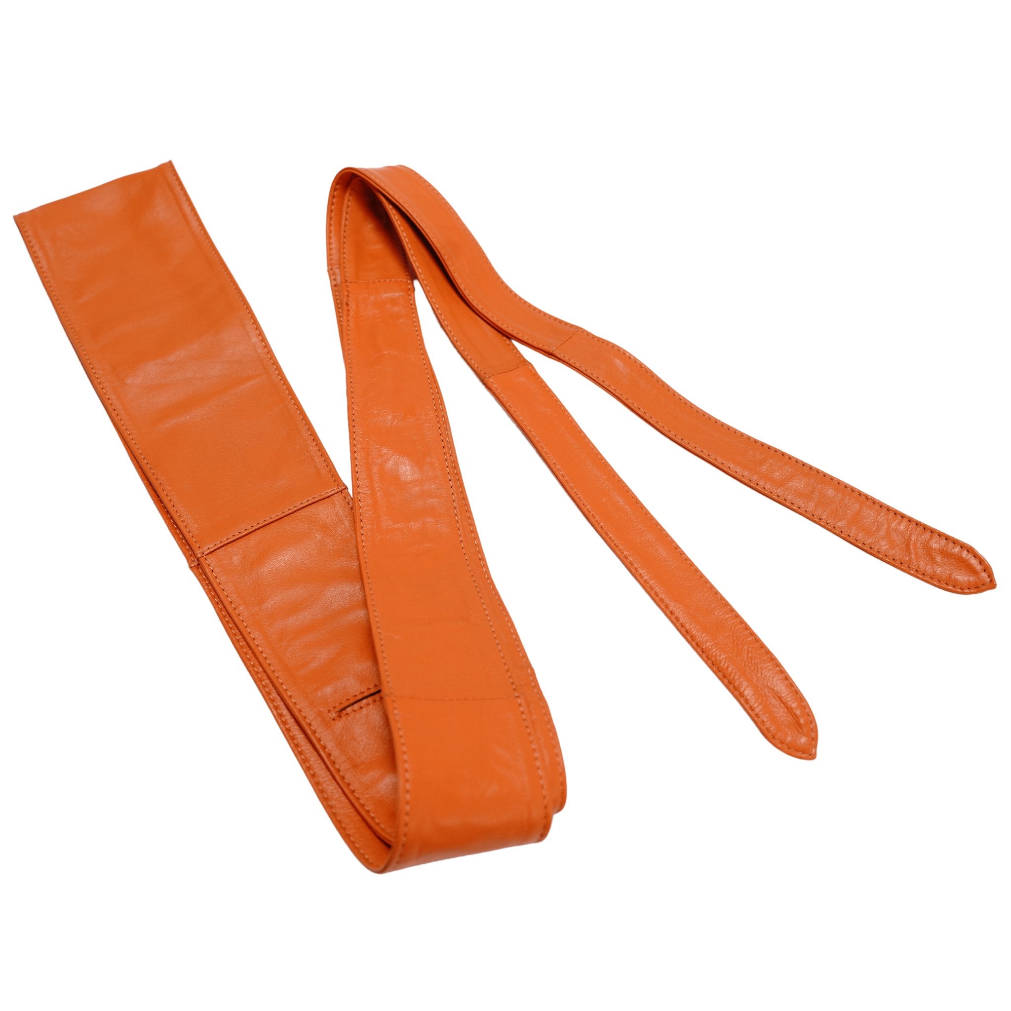 Yaya Leather Wrap Belt - Orange - Sassy Jones